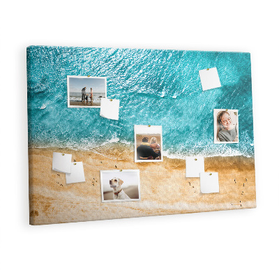 Quadro de aviso de cortiça Pessoas da praia do mar