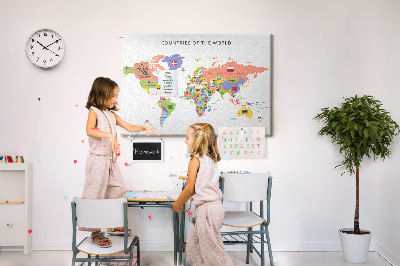 Painel em cortiça Mapa de bandeiras