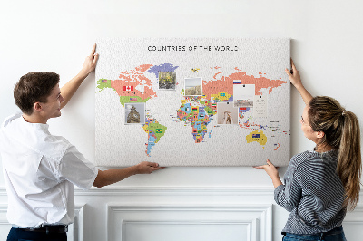 Painel em cortiça Mapa de bandeiras