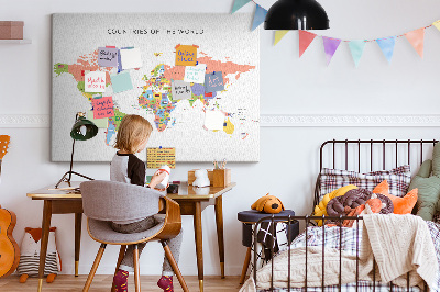 Painel em cortiça Mapa de bandeiras