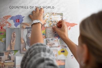 Painel em cortiça Mapa de bandeiras
