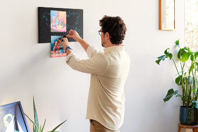 Quadro de aviso de cortiça Contornos do mapa mundial