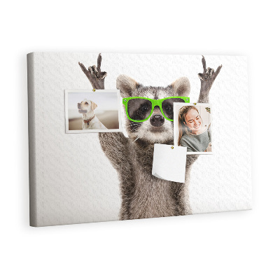 Quadro em cortiça Guaxinim com óculos