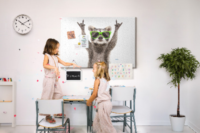 Quadro em cortiça Guaxinim com óculos