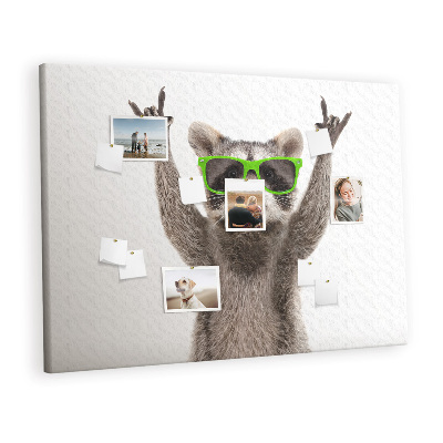 Quadro em cortiça Guaxinim com óculos