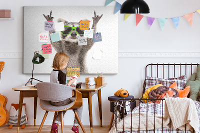 Quadro em cortiça Guaxinim com óculos