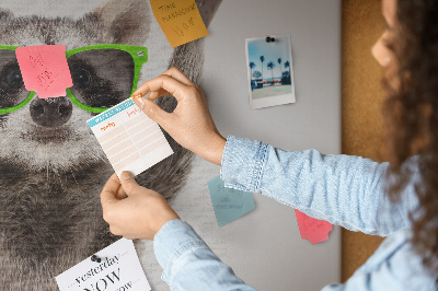 Quadro em cortiça Guaxinim com óculos