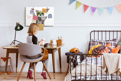 Quadro em cortiça Guaxinim com óculos