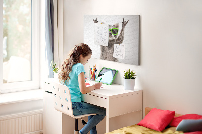 Quadro em cortiça Guaxinim com óculos