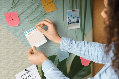 Quadro de aviso de cortiça Folhas de Monstera