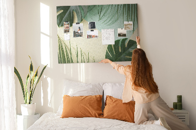Quadro de aviso de cortiça Folhas de Monstera