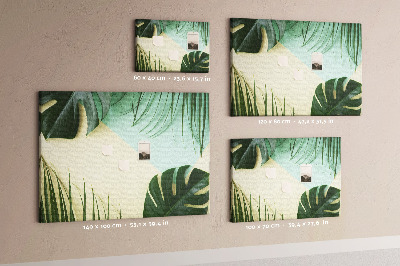 Quadro de aviso de cortiça Folhas de Monstera