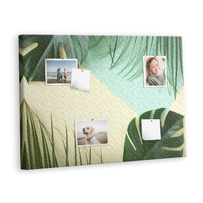 Quadro de aviso de cortiça Folhas de Monstera