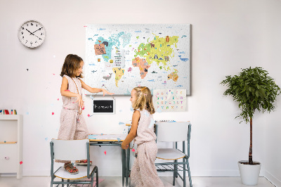 Painel em cortiça Mapa do mundo animal