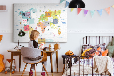 Painel em cortiça Mapa do mundo animal