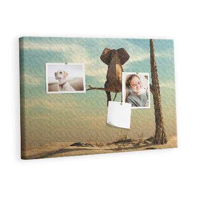 Quadro de aviso de cortiça Elefante em uma árvore