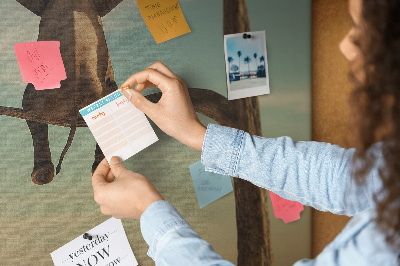 Quadro de aviso de cortiça Elefante em uma árvore