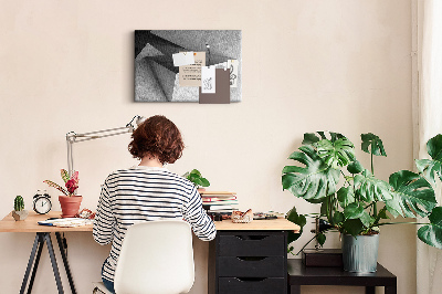 Quadro de aviso de cortiça Triângulos abstratos