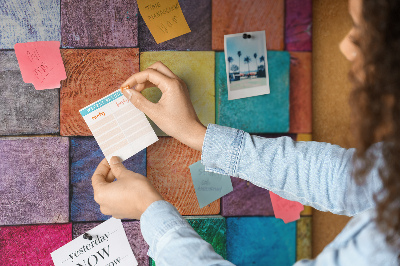 Painel em cortiça Cubos de madeira