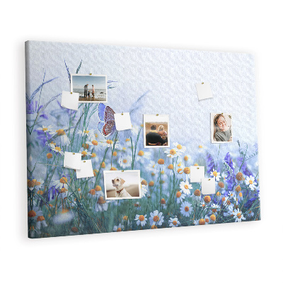 Quadro de aviso de cortiça Borboleta no prado