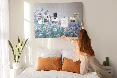 Quadro de aviso de cortiça Borboleta no prado