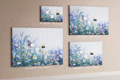 Quadro de aviso de cortiça Borboleta no prado