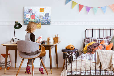Quadro de aviso de cortiça Borboleta no prado
