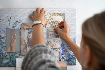 Quadro de aviso de cortiça Borboleta no prado