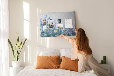 Quadro de aviso de cortiça Borboleta no prado