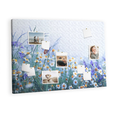 Quadro de aviso de cortiça Borboleta no prado