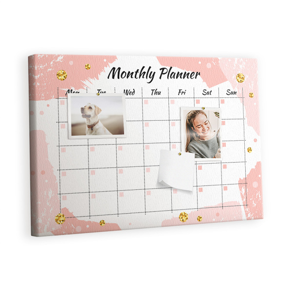 Quadro de aviso de cortiça Cronograma Mensal