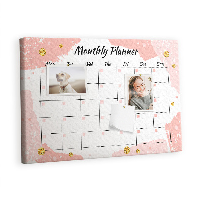 Quadro de aviso de cortiça Cronograma Mensal