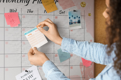 Quadro de aviso de cortiça Cronograma Mensal