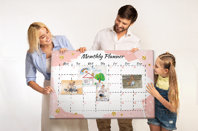 Quadro de aviso de cortiça Cronograma Mensal