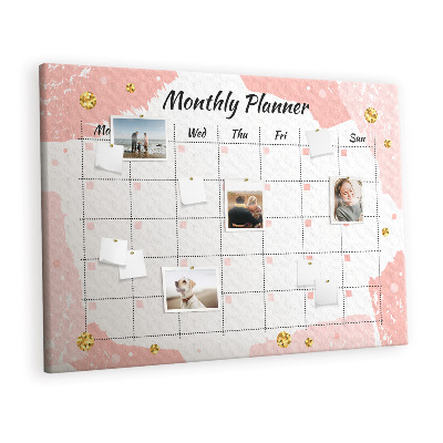 Quadro de aviso de cortiça Cronograma Mensal