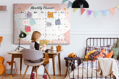 Quadro de aviso de cortiça Cronograma Mensal