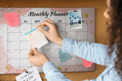 Quadro de aviso de cortiça Cronograma Mensal