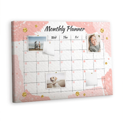 Quadro de aviso de cortiça Cronograma Mensal