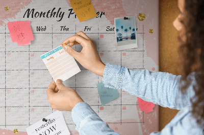 Quadro de aviso de cortiça Cronograma Mensal