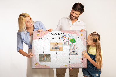 Quadro de aviso de cortiça Cronograma Mensal