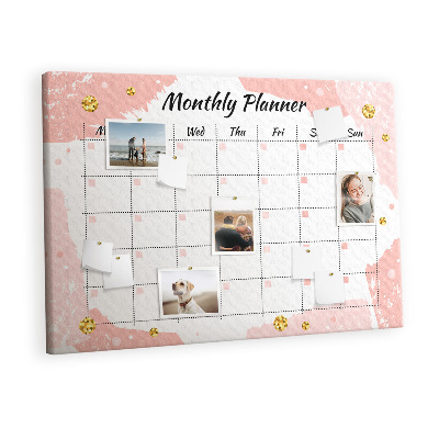 Quadro de aviso de cortiça Cronograma Mensal