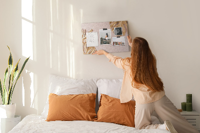 Painel em cortiça Folhas tropicais douradas