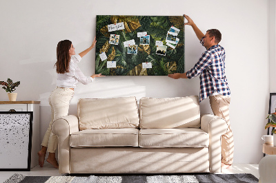 Quadro de aviso de cortiça Folhas da selva