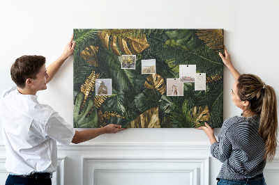 Quadro de aviso de cortiça Folhas da selva