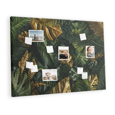 Quadro de aviso de cortiça Folhas da selva