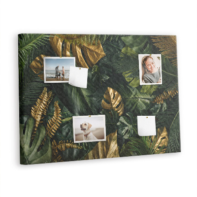 Quadro de aviso de cortiça Folhas da selva