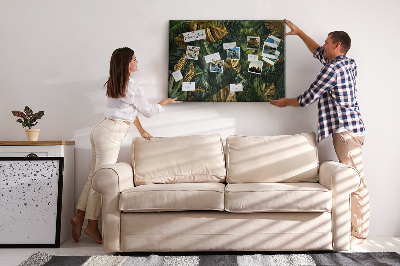 Quadro de aviso de cortiça Folhas da selva