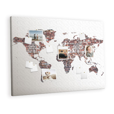 Quadro em cortiça Mapa-múndi de tijolos