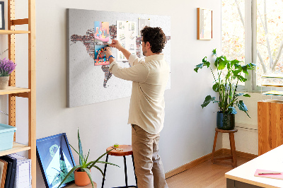 Quadro em cortiça Mapa-múndi de tijolos