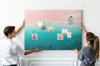 Painel em cortiça areia do mar da praia